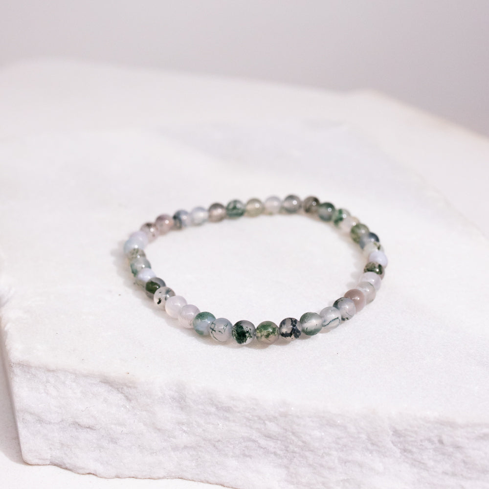 Moss Agate Gemstone Bracelet