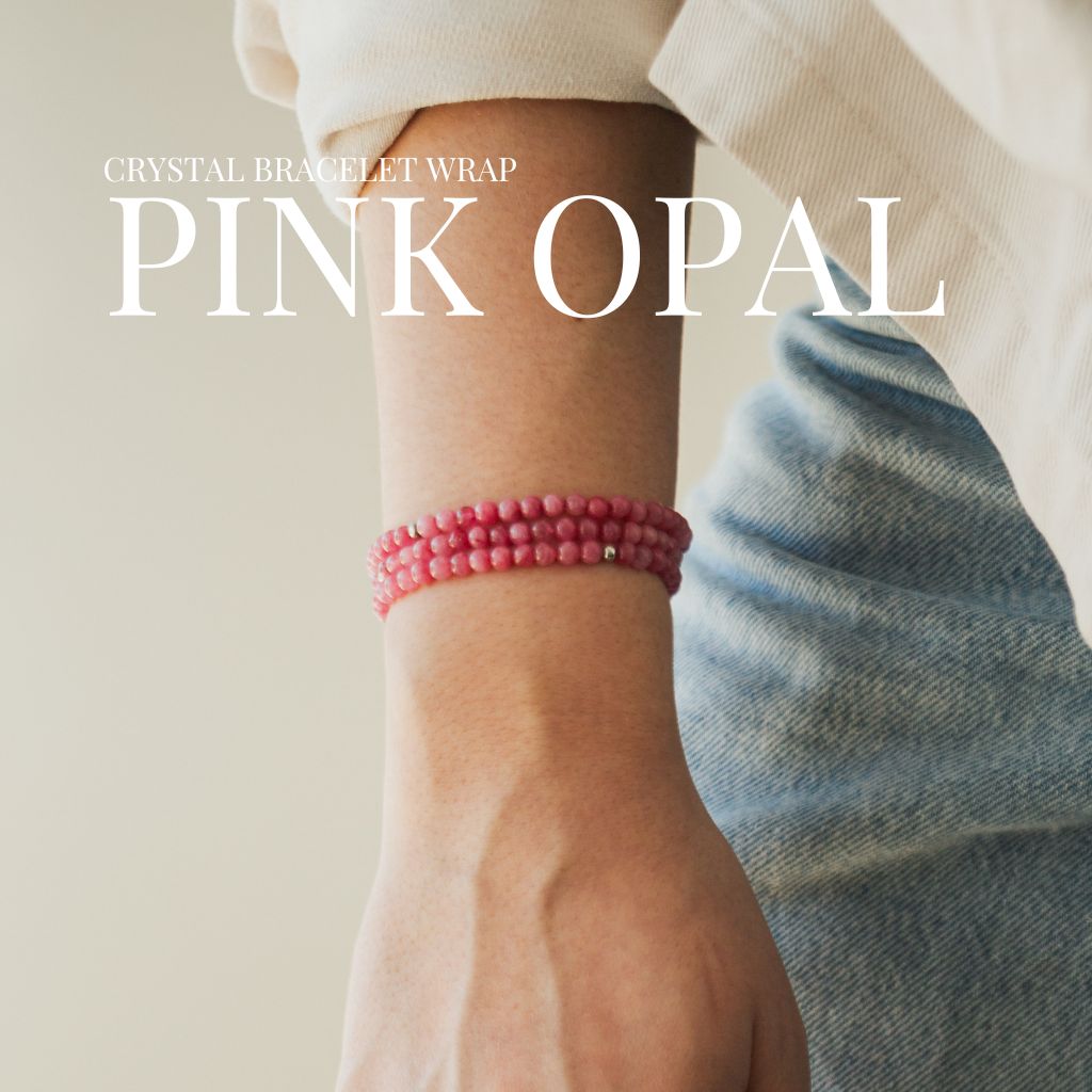 Pink Opal Gemstone Wrap Bracelet