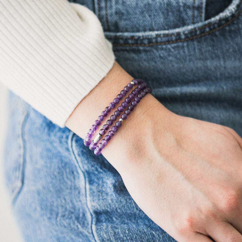 Amethyst Gemstone Wrap Bracelet